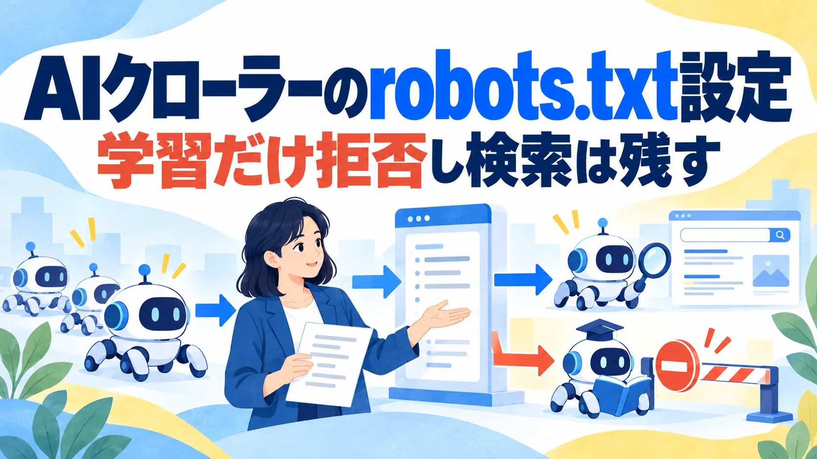 AIクローラーのrobots.txt設定｜学習だけ拒否し検索は残す