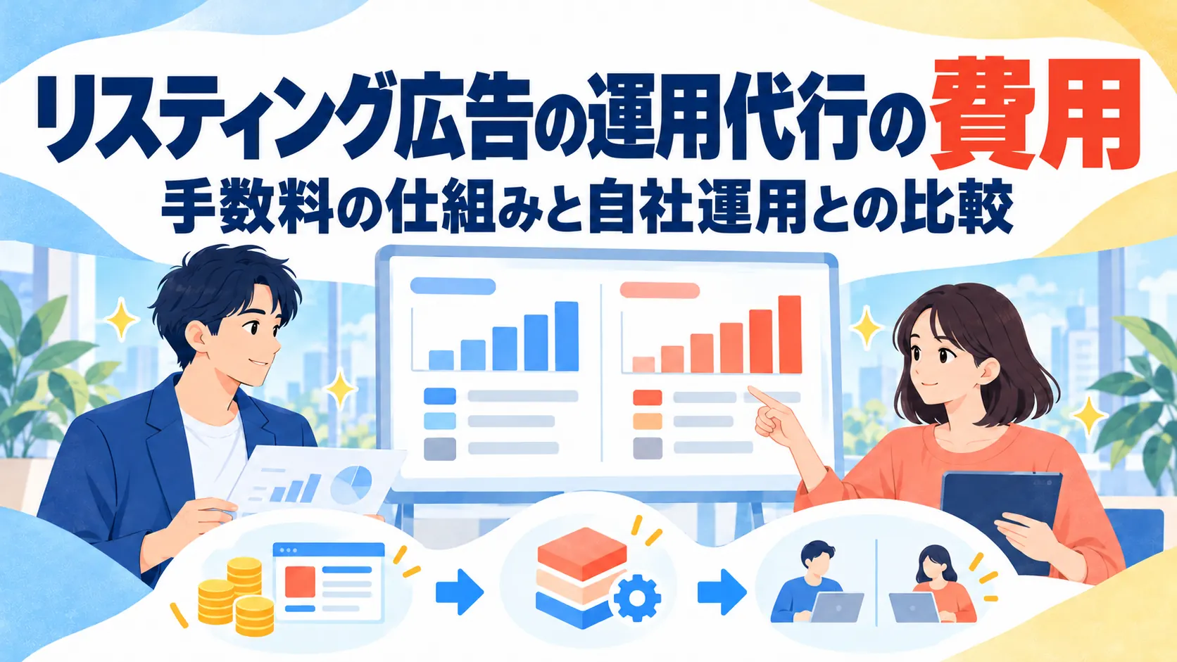 リスティング広告の運用代行の費用｜手数料の仕組みと自社運用との比較