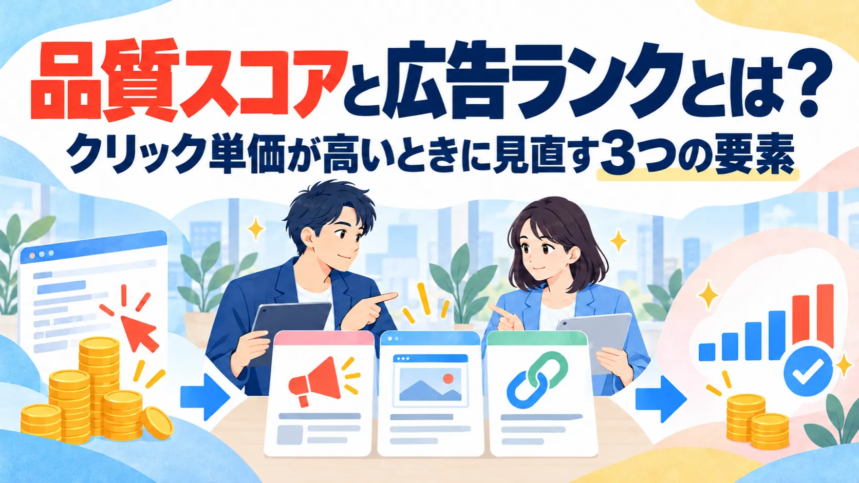 品質スコアと広告ランクとは？クリック単価が高いときに見直す3つの要素