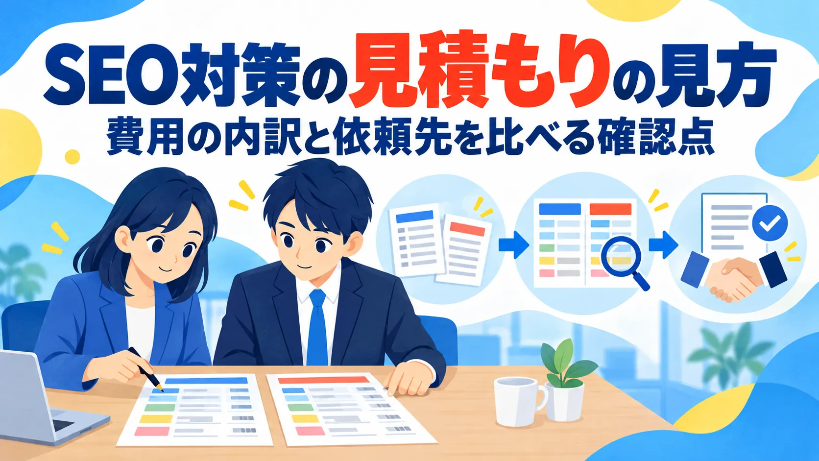 SEO対策の見積もりの見方｜費用の内訳と依頼先を比べる確認点